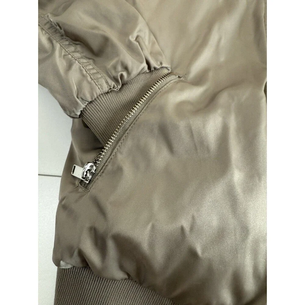 The Group by BABATON Modern Taupe Zip Pocket GILMAN Bomber Jacket Womens sz S - Picture 3 of 16